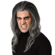 Mens Gothic Vampire Wig - Long Straight Scary Halloween Costume