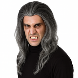 Mens Gothic Vampire Wig - Long Straight Scary Halloween Costume