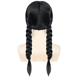 Black Braided Wig - Womens Long Plaited Schoolgirl Style (Costume & Fancy Dress Party)