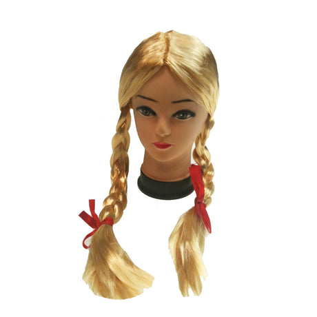 Blonde Braided Wig - Womens Long Plaited Schoolgirl Style (Costume & Fancy Dress Party)