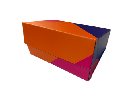 100x Medium Flat-Pack Cardboard Packing Boxes/Cartons - Geometric Print (270x180x80mm)