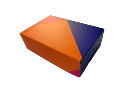 20x Medium Flat-Pack Cardboard Packing Boxes/Cartons - Geometric Print (270x180x80mm)