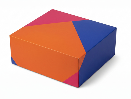 100x Large Flat-Pack Cardboard Packing Boxes/Cartons Bulk Pack - Geometric Print (250x220x100mm)