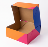 100x Large Flat-Pack Cardboard Packing Boxes/Cartons Bulk Pack - Geometric Print (250x220x100mm)