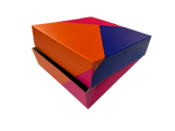 120x Large Deep Flat-Pack Cardboard Packing Boxes/Cartons Bulk Pack - Geometric Print (255x255x65mm)