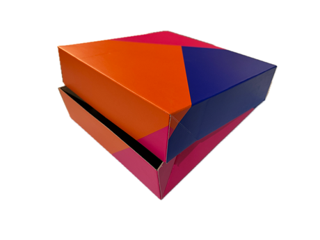 20x Large Deep Flat-Pack Cardboard Packing Boxes/Cartons - Geometric Print (255x255x65mm)