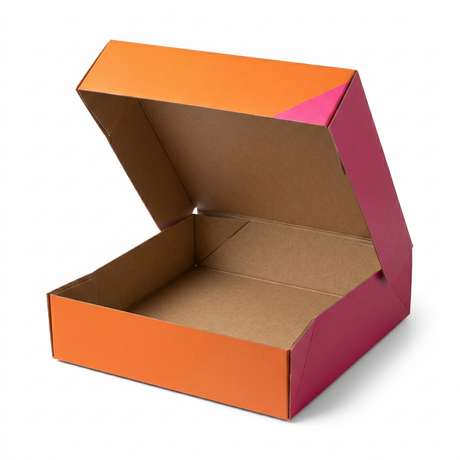 20x Large Deep Flat-Pack Cardboard Packing Boxes/Cartons - Geometric Print (255x255x65mm)