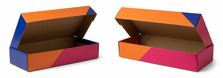 220x Small Flat-Pack Cardboard Packing Boxes/Cartons Bulk Pack - Geometric Print (278x100x55mm)