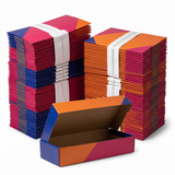 220x Small Flat-Pack Cardboard Packing Boxes/Cartons Bulk Pack - Geometric Print (278x100x55mm)