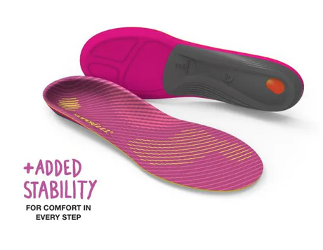 Superfeet Womens Run Support Insoles w/ Aerospring Dual Foam - Pink