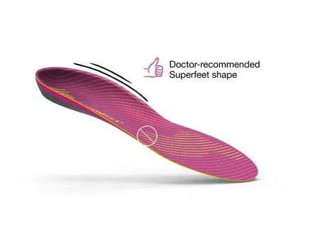 Superfeet Womens Run Support Insoles w/ Aerospring Dual Foam - Pink