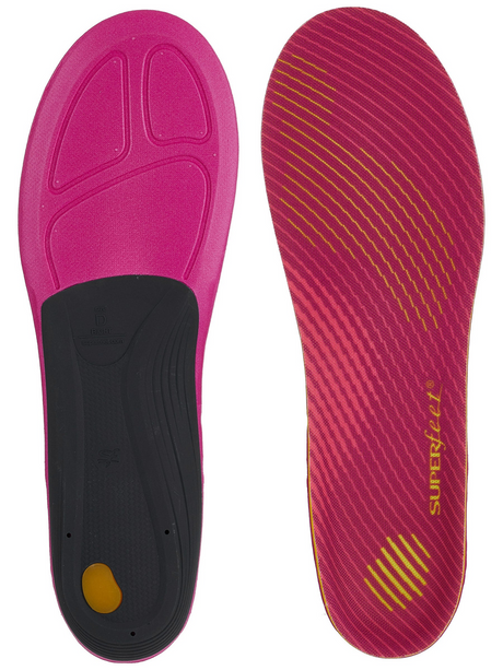 Superfeet Womens Run Support Insoles w/ Aerospring Dual Foam - Pink