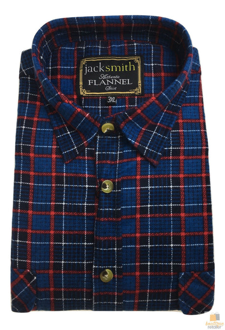 Mens 100% Cotton Small Flannelette Shirt - Button Up Vintage Check Flannel - Red 90 (Full Placket)