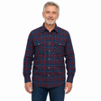 Mens Button Up FLANNELETTE SHIRT Check 100% COTTON Flannel Vintage - Red 90 (Full Placket) - S