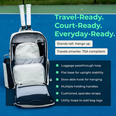 ADV 32L Flex Backpack Bag for Tennis & Pickleball w/ 16" Laptop Sleeve in Dune (Beige/Tan)