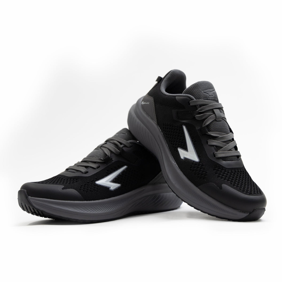 Sfida Flex Mens Knit Runners - Black/Grey (US 14)