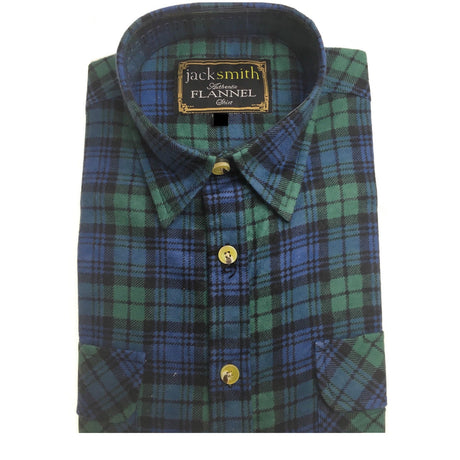 Mens FLANNELETTE SHIRT Check 100% COTTON Flannel Vintage Long Sleeve - 48 (Full Placket)