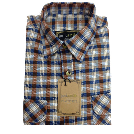 Mens FLANNELETTE SHIRT Check 100% COTTON Flannel Vintage Long Sleeve - 49 (Full Placket)