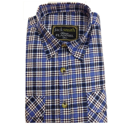Mens FLANNELETTE SHIRT Check 100% COTTON Flannel Vintage Long Sleeve - 49 (Full Placket)