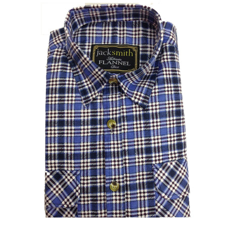 Mens FLANNELETTE SHIRT Check 100% COTTON Flannel Vintage Long Sleeve - 97 (Full Placket)
