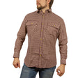 Mens Vintage Long Sleeve Flannelette Shirt - 100% Cotton Check Flannel - 97 (Full Placket)