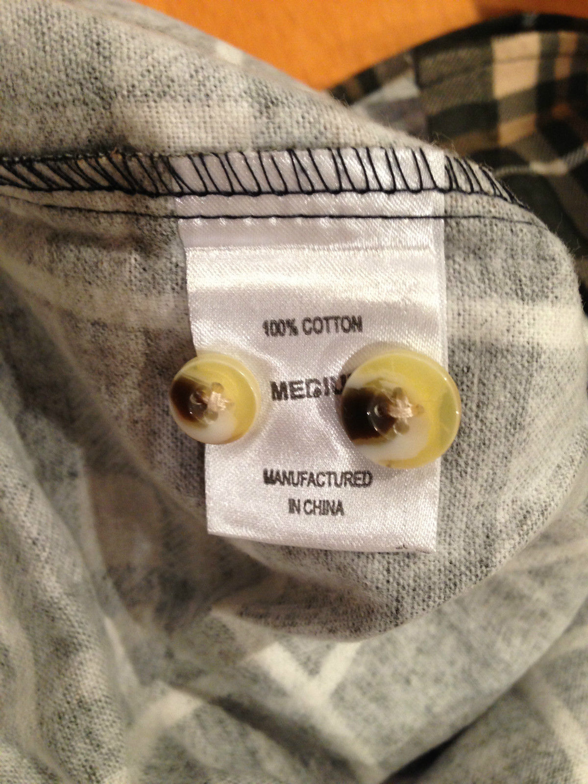 Mens Vintage Long Sleeve Flannelette Shirt - Black/Yellow (100% Cotton Check Flannel)