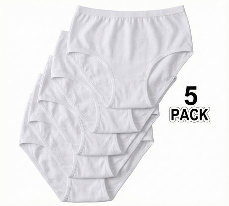 5pcs Womens Disposable Underwear Undies in L/XL (100% Cotton)