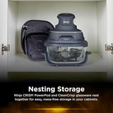 Ninja Crispi 4-in-1 Portable Glass Air Fryer w/ 2 Containers - Cyberspace (FN101GY)