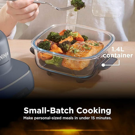 Ninja Crispi 4-in-1 Portable Glass Air Fryer w/ 2 Containers - Cyberspace (FN101GY)