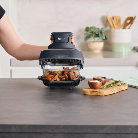 Ninja Crispi 4-in-1 Portable Glass Air Fryer w/ 2 Containers - Cyberspace (FN101GY)