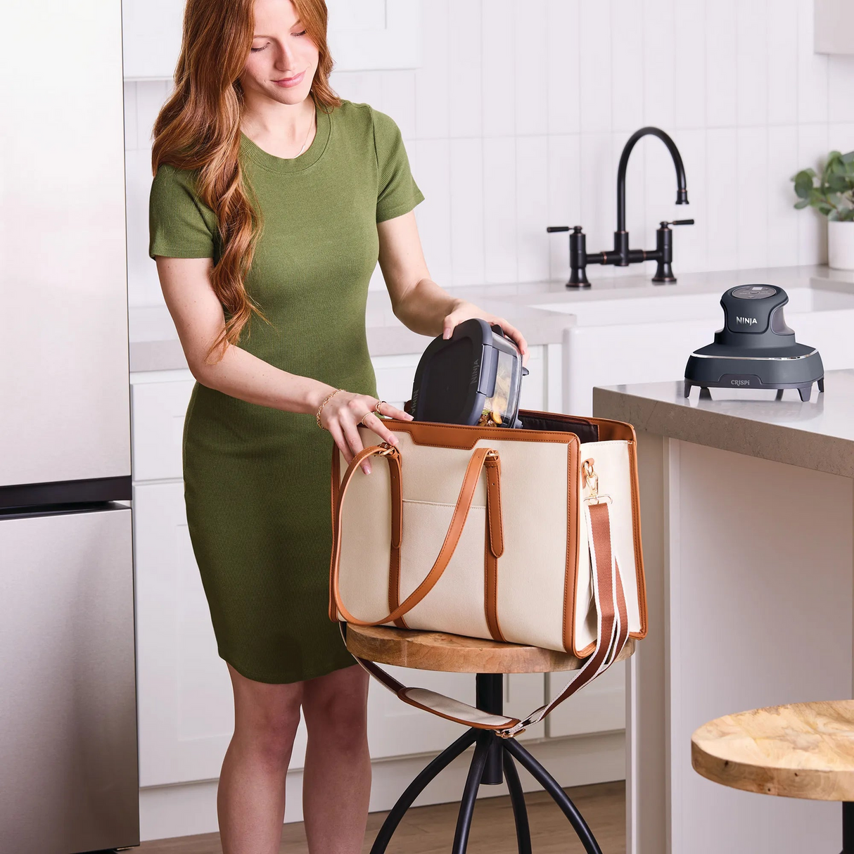 Ninja Crispi 4-in-1 Portable Glass Air Fryer w/ 2 Containers - Cyberspace (FN101GY)