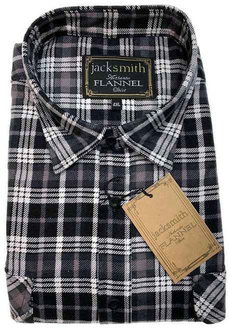 Mens Flannelette Shirt 100% Cotton Check Authentic Flannel Long Sleeve Vintage