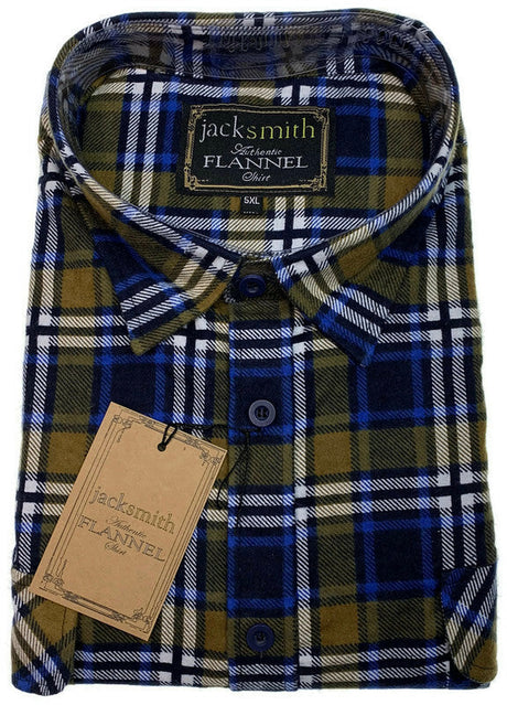 Mens Flannelette Shirt 100% Cotton Check Authentic Flannel Long Sleeve Vintage