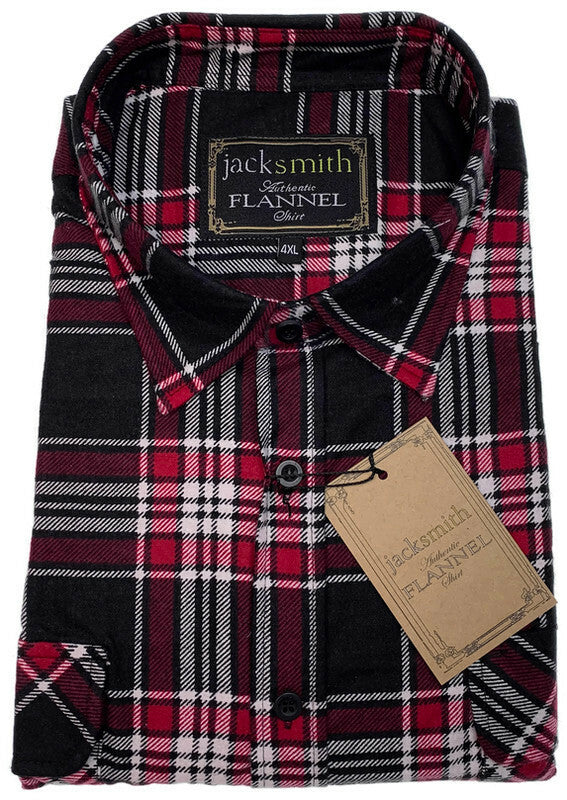 Mens Flannelette Shirt 100% Cotton Check Authentic Flannel Long Sleeve Vintage