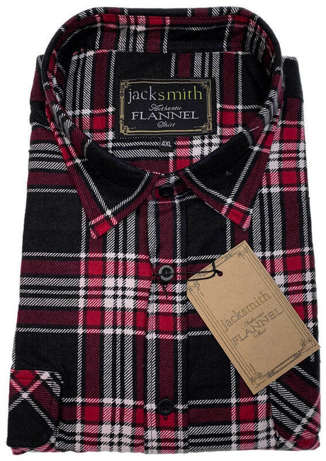 Mens Flannelette Shirt 100% Cotton Check Authentic Flannel Long Sleeve Vintage