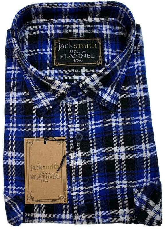 Mens Flannelette Shirt 100% Cotton Check Authentic Flannel Long Sleeve Vintage
