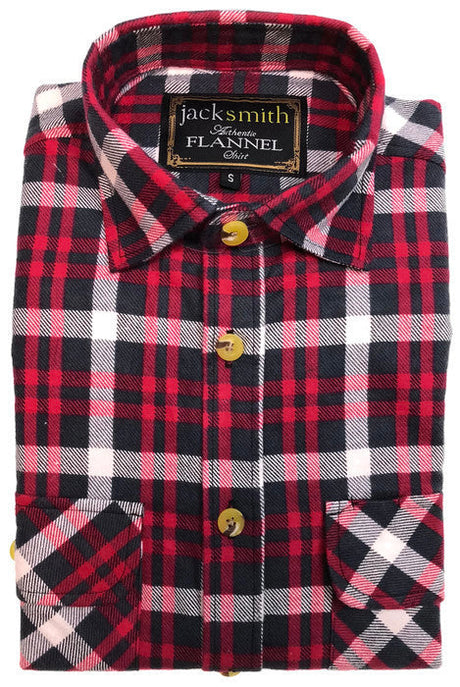 Mens Flannelette Shirt 100% Cotton Check Authentic Flannel Long Sleeve Vintage