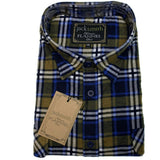 Mens Half Placket Flannelette Long Sleeve Pullover Shirt 100% Cotton Check Authentic Flannel - Deep Red