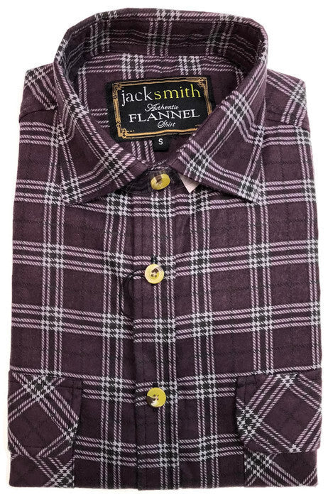 Mens Half Placket Flannelette Long Sleeve Pullover Shirt 100% Cotton Check Authentic Flannel - Red