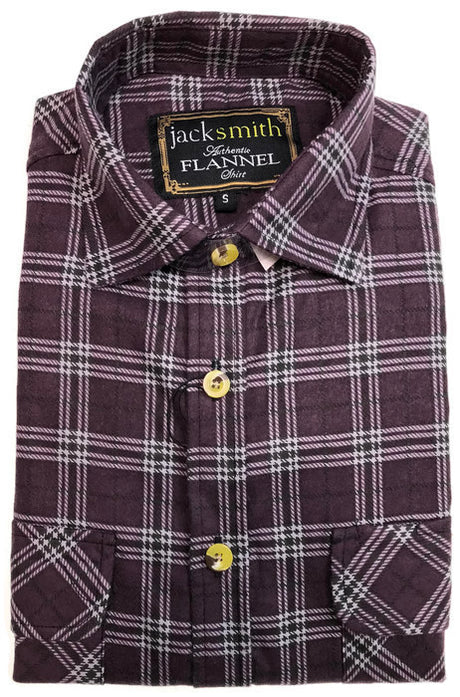 Mens Half Placket Flannelette Long Sleeve Pullover Shirt 100% Cotton Check Authentic Flannel - Navy Check