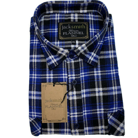 Mens Half Placket Flannelette Long Sleeve Pullover Shirt 100% Cotton Check Authentic Flannel