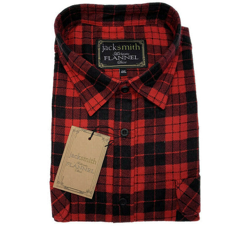 Mens Half Placket Flannelette Long Sleeve Pullover Shirt 100% Cotton Check Authentic Flannel