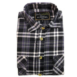 Mens Half Placket Flannelette Long Sleeve Pullover Shirt 100% Cotton Check Authentic Flannel - Burgundy