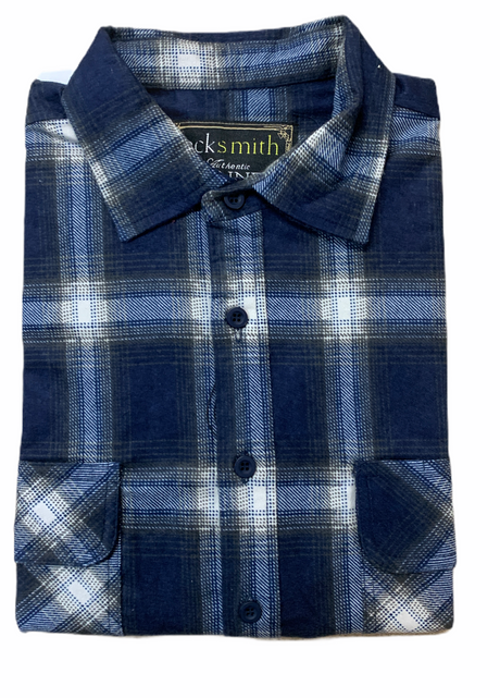 Mens Flannelette Long Sleeve Shirt 100% Cotton Authentic Flannel - Half Placket - Red