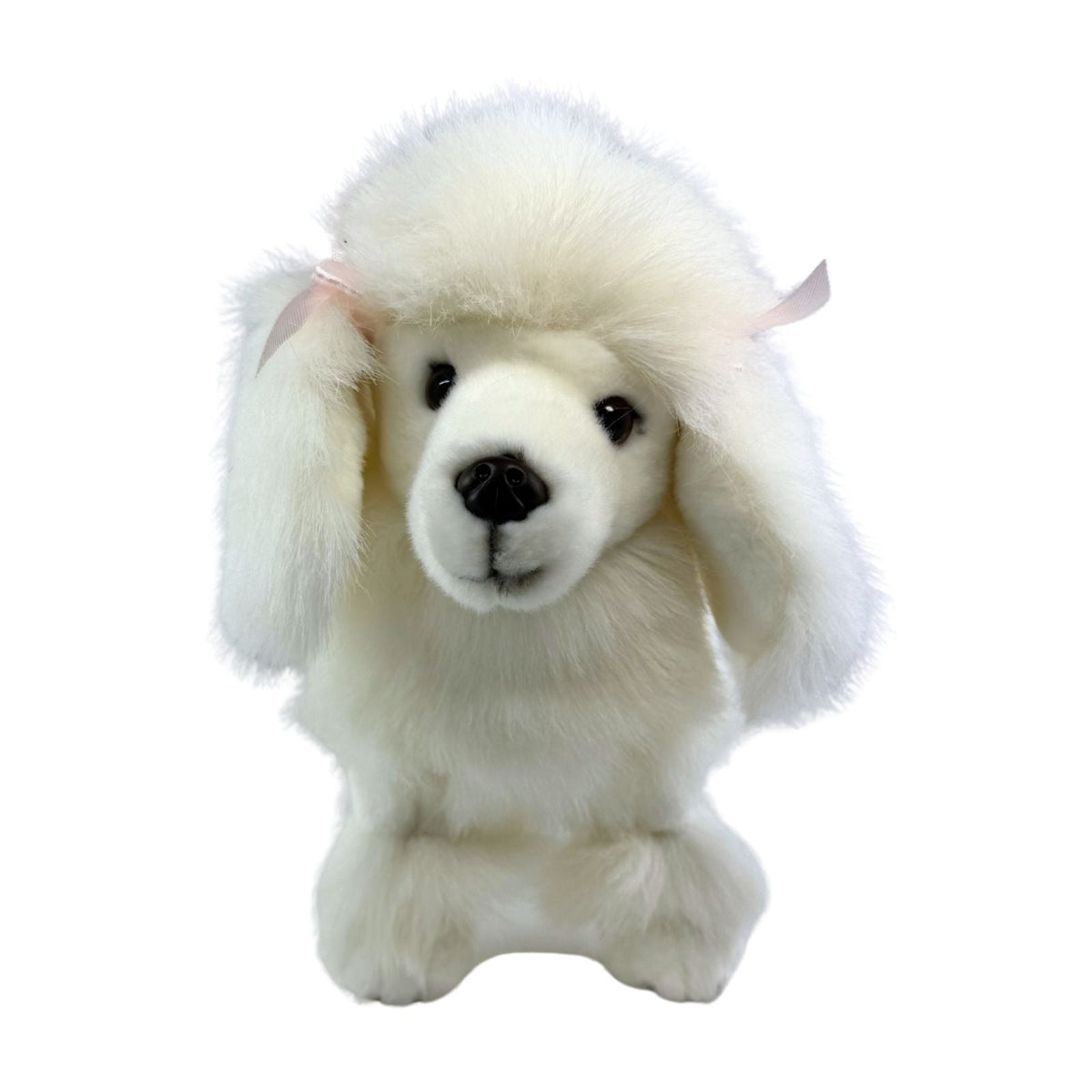 Bocchetta Fifi 28cm Standing Poodle Plush Toy - White (Realistic Stuffed Animal Dog Gift)