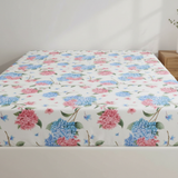 Meadow Bouquet Double Comforter Set w/ Fitted Sheet & 4 Pillow Covers - Pink/Blue (6 Piece Set)