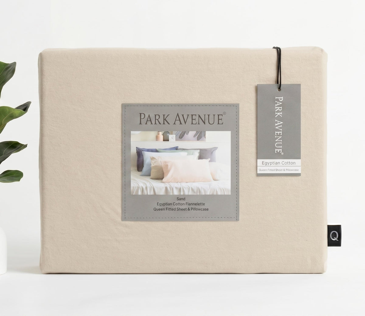 Park Avenue 175 GSM Egyptian Cotton Flannelette Kids Fitted Sheet & Pillowcase Set - Sand