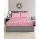 Olea Meadow Single Comforter Set w/ Fitted Sheet & 2 Pillow Covers - Pink (4 Piece Set)