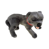 Bocchetta Flint 35cm Lying Staffy Plush Toy - Grey (Realistic Stuffed Animal Dog Gift)