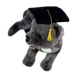 Bocchetta Flint 35cm Lying Graduation Staffy Plush Toy - Grey (Stuffed Animal Dog Grad Gift)